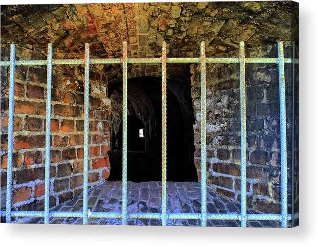Historic Acrylic Print featuring the photograph Through the bars by George Taylor