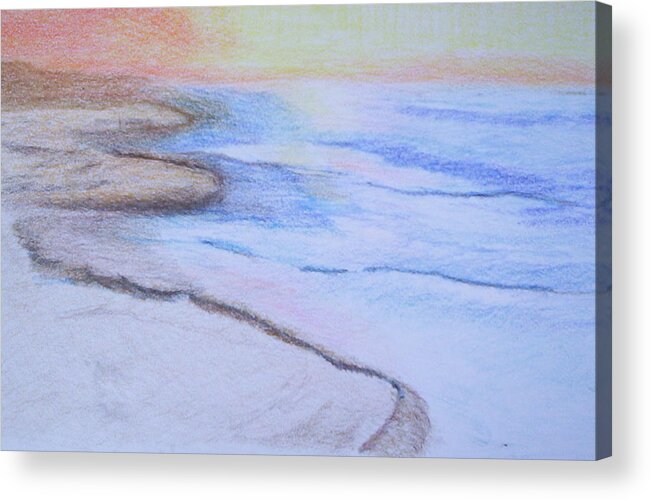 Landscape Acrylic Print featuring the drawing Tide is Out by Suzanne Udell Levinger