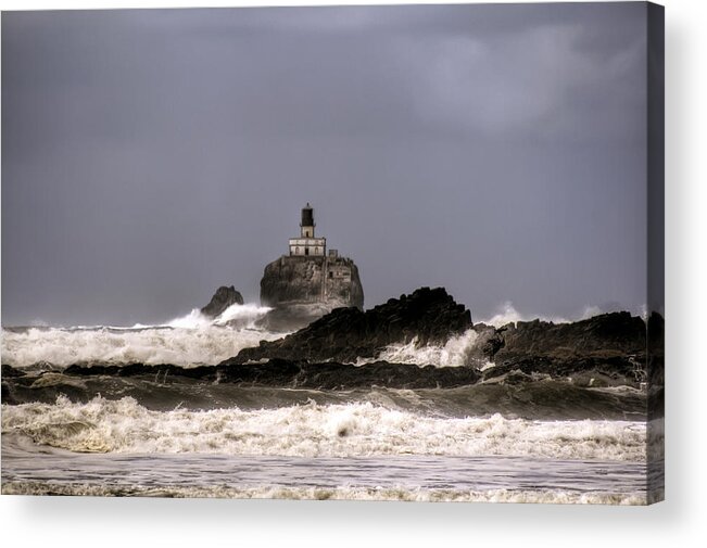 Hdr Acrylic Print featuring the photograph Tillamook Lighthouse by Brad Granger