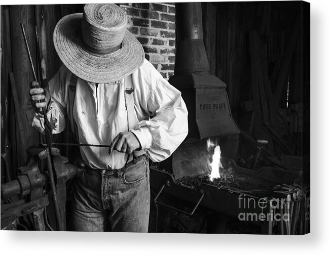 Blacksmith Acrylic Print featuring the photograph Times Gone By by Andrea Silies