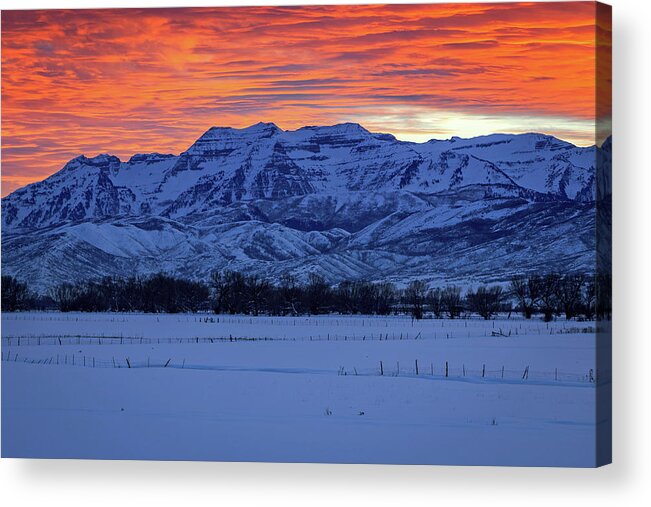 Winter Acrylic Print featuring the photograph Timpanogos Burner by Wasatch Light