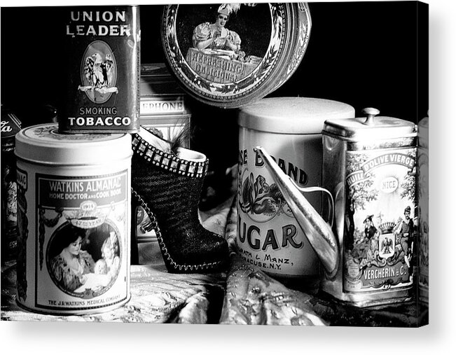 Tin Acrylic Print featuring the photograph Tins by Camille Lopez