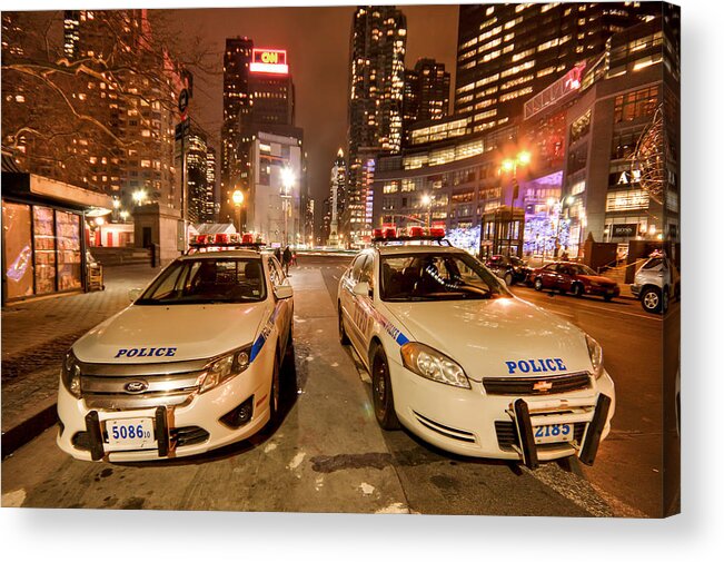 Nypd Acrylic Print featuring the photograph To Serve And Protect by Evelina Kremsdorf