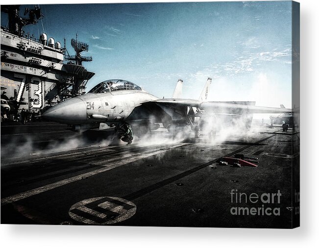 Grumman F14 Tomcat Acrylic Print featuring the digital art Tomcat Take Off by Airpower Art