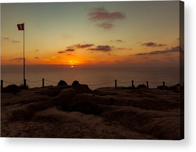 Torrwy Pine Acrylic Print featuring the photograph Torrey Pine Glider Port Sunset by Jeremy McKay