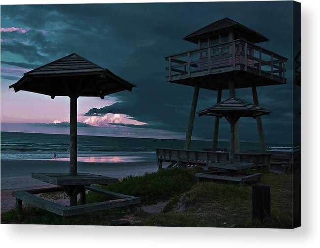 Shore Acrylic Print featuring the photograph Tower Over the Shoreline by DigiArt Diaries by Vicky B Fuller