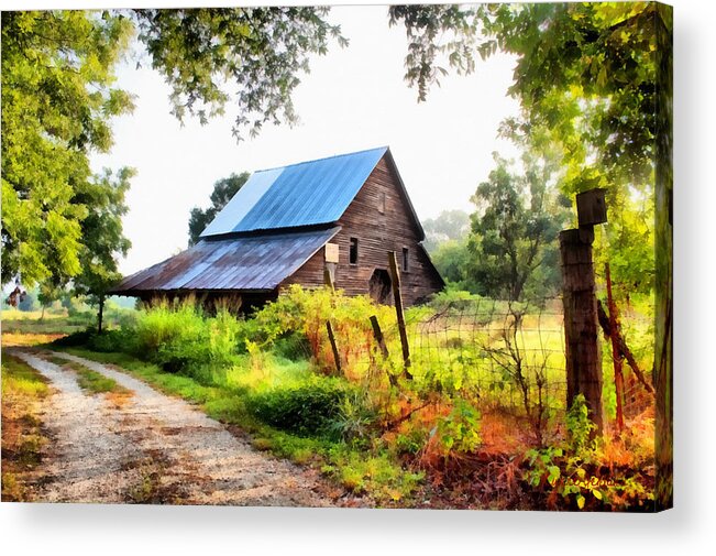 Landscape Acrylic Print featuring the painting Townville Barn by Lynne Jenkins
