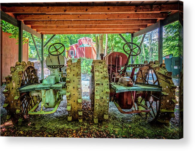 Appalachia Acrylic Print featuring the photograph Tractors Side by Side by Debra and Dave Vanderlaan
