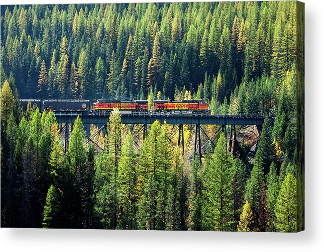 Locomotive Acrylic Print featuring the photograph Train Coming Through by Todd Klassy