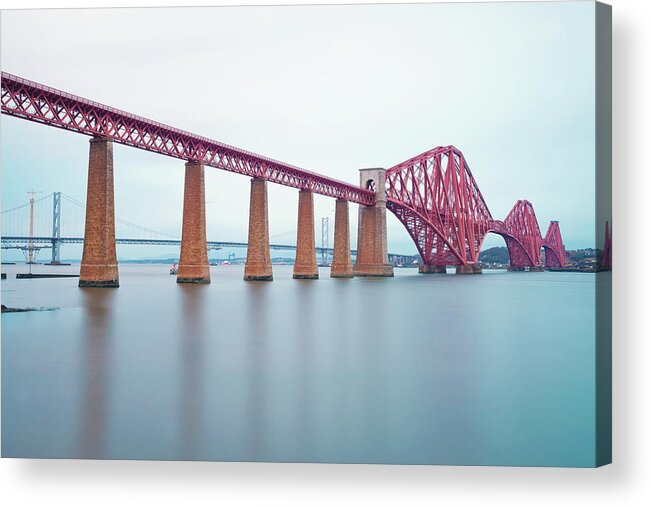 Tranquil Acrylic Print featuring the photograph Tranquil Forth Bridge by Ray Devlin