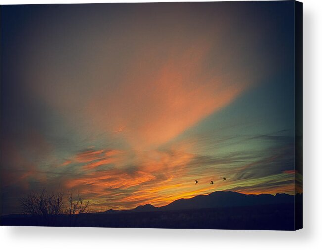 Skies Acrylic Print featuring the photograph Tranquil Sunset by Barbara Manis