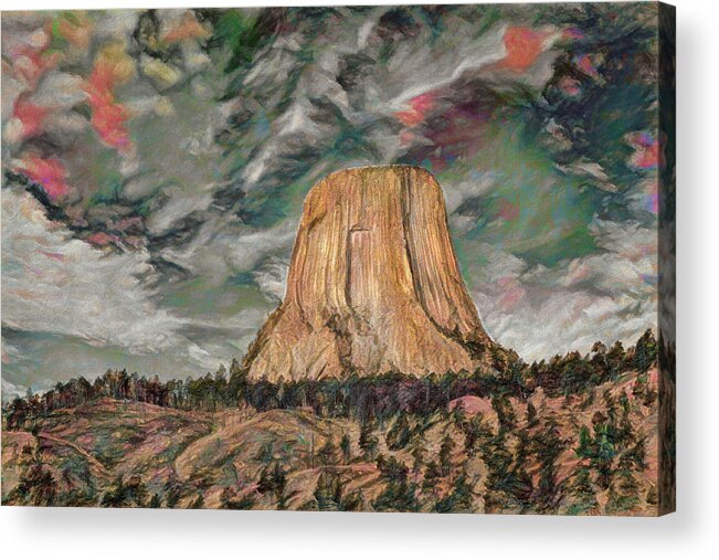 Landscape Acrylic Print featuring the photograph Transcendental Devils Tower by John M Bailey