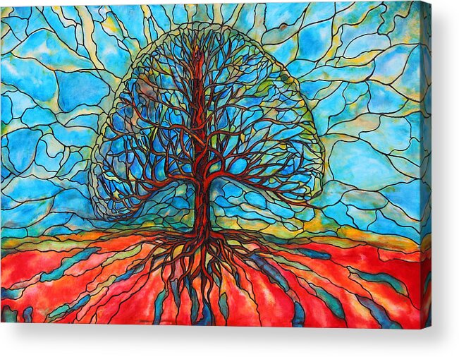 Large Acrylic Print featuring the painting Tree of Life by Rae Chichilnitsky