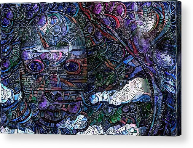 Traditional Acrylic Print featuring the digital art Tribal ornamets by Bruce Rolff
