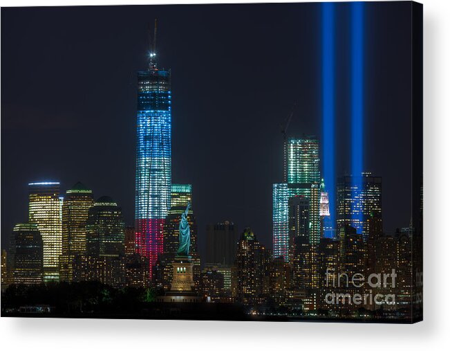 Clarence Holmes Acrylic Print featuring the photograph Tribute in Light VII by Clarence Holmes
