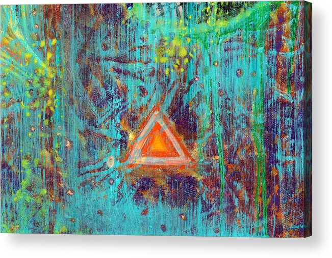 Psychedelic Acrylic Print featuring the painting Trinity Detail from Creation of Adam and Eve by Anne Cameron Cutri