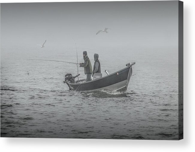 Salmon Acrylic Print featuring the photograph Trolling for Salmon in the Fog by Randall Nyhof