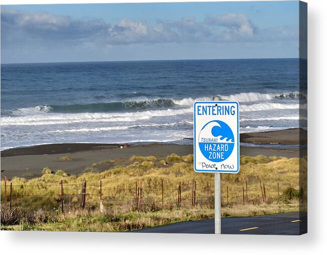 Tsunami Hazard Zone Acrylic Print featuring the photograph Tsunami Hazard Zone by Maria Jansson