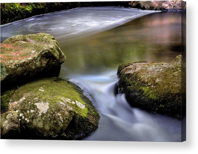 Gulf Road Waterfalls. Chesterfield New Hampshire Acrylic Print featuring the photograph Tucker Falls Rocks by Tom Singleton