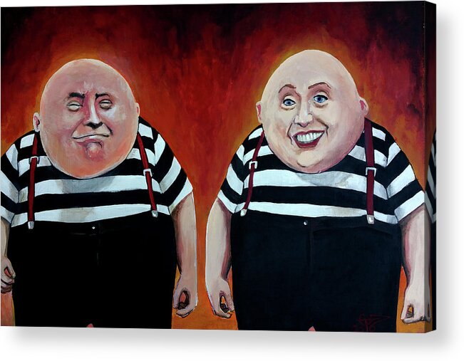 Trump And Hilary Acrylic Print featuring the painting Twiddledee and Twiddledumb by Tom Carlton