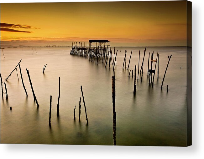 Pier Acrylic Print featuring the photograph Twilight by Jorge Maia