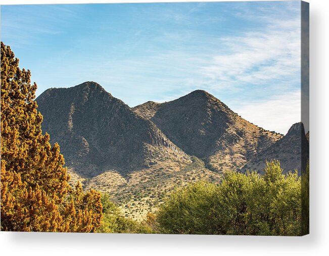 Alpine Acrylic Print featuring the photograph Twin Peaks in Autumn by SR Green