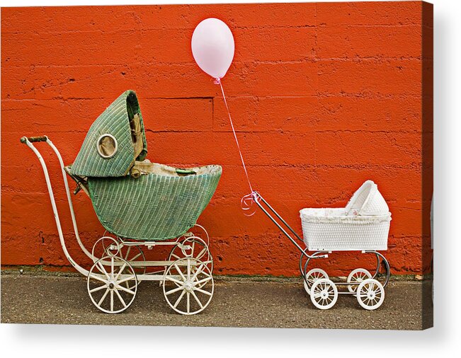 Baby Buggy Acrylic Print featuring the photograph Two baby buggies by Garry Gay