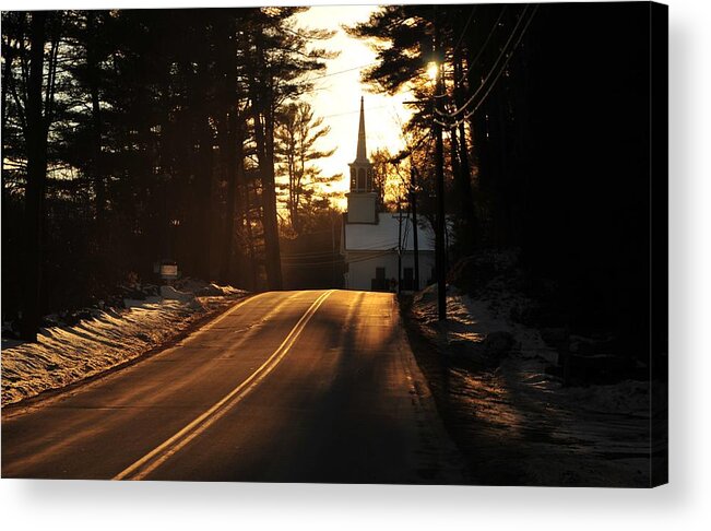 Back Roads Of New Hampshire January 28 Acrylic Print featuring the photograph Two Lane to Heaven by Bill Driscoll