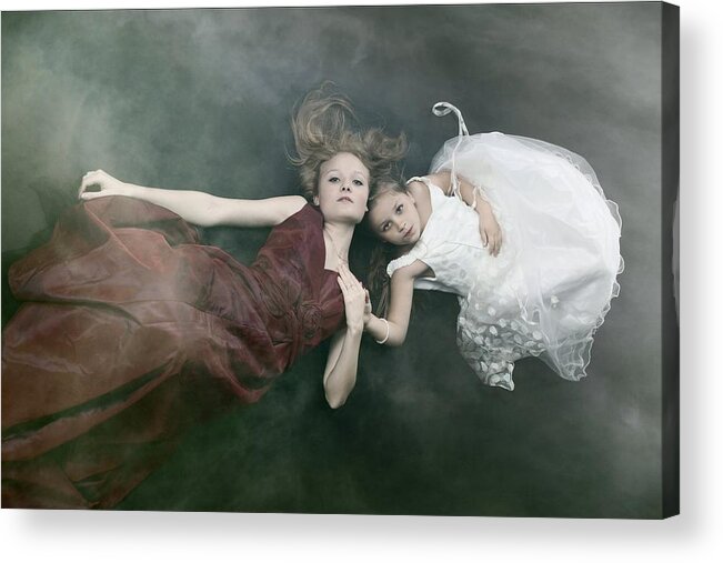 Portrait Acrylic Print featuring the photograph Two Sisters by Olga Mest