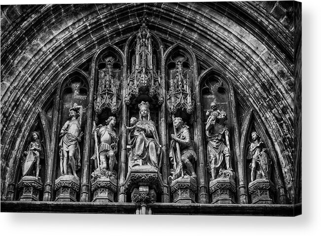 Blessed Acrylic Print featuring the photograph Tympanum from Notre Dame du Sablon by Pablo Lopez