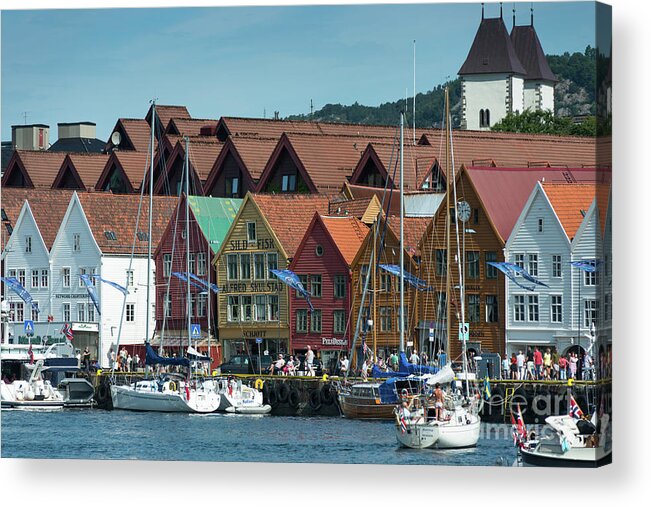 Bergen Acrylic Print featuring the photograph Tyske Bryggen by Andrew Michael