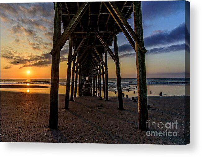 Surf City Acrylic Print featuring the photograph Under the Pier1 by DJA Images