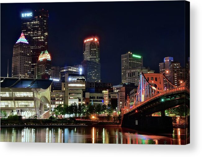 Pittsburgh Acrylic Print featuring the photograph Unique Angle of Pittsburgh by Frozen in Time Fine Art Photography