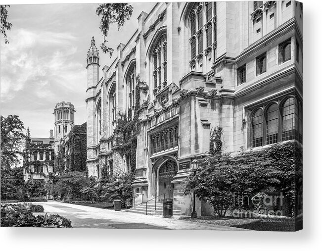 Chicago Acrylic Print featuring the photograph University of Chicago Stuart Hall by University Icons