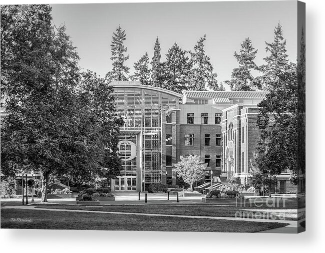University Of Oregon Acrylic Print featuring the photograph University of Oregon Lillis by University Icons