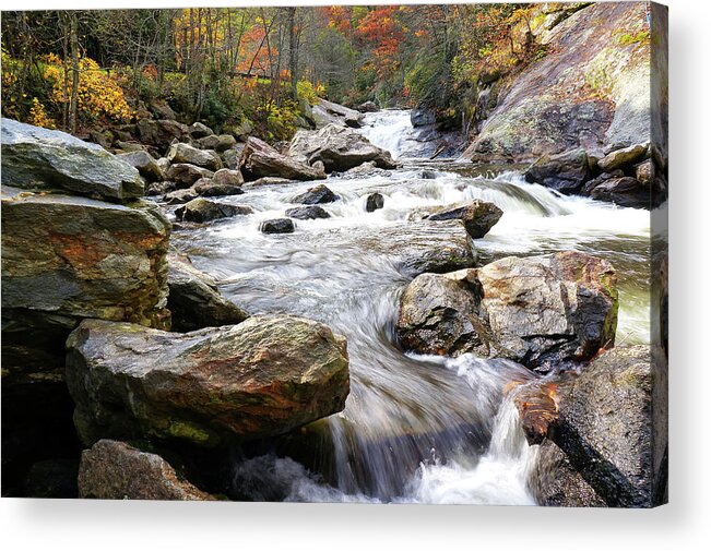 Landscape With Waterfall Acrylic Print featuring the photograph Unnamed Waterfall by Lisa Spencer