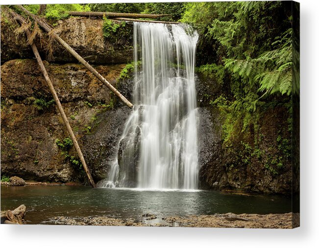 Silver Creek Falls Acrylic Print featuring the photograph Upper North Silver Falls by Mary Jo Allen