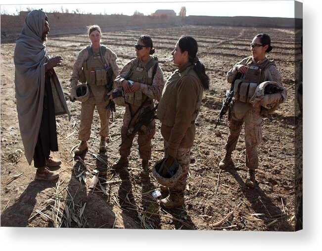 History Acrylic Print featuring the photograph U.s. Marines In Afghanistan Assigned by Everett