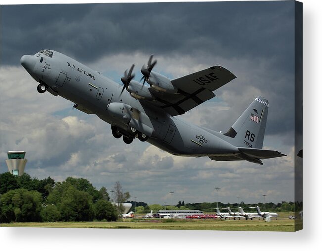 Usaf Acrylic Print featuring the photograph USAF Lockheed-Martin C-130J-30 Hercules by Tim Beach