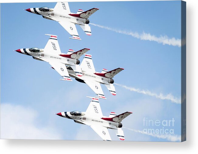 Airshow Acrylic Print featuring the photograph USAF Thunderbirds by Lawrence Burry