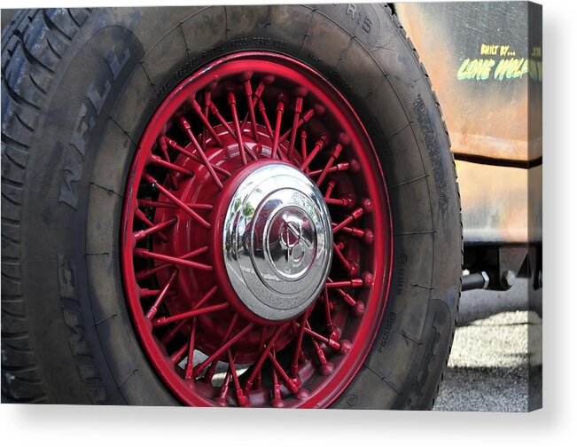 Oldsmobile Acrylic Print featuring the photograph V8 wheels by David Lee Thompson