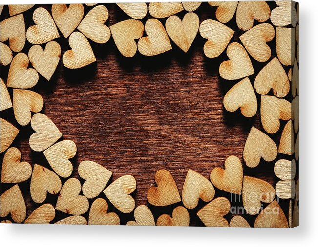 Love Acrylic Print featuring the photograph Valentine's Day background. Little hearts. by Michal Bednarek