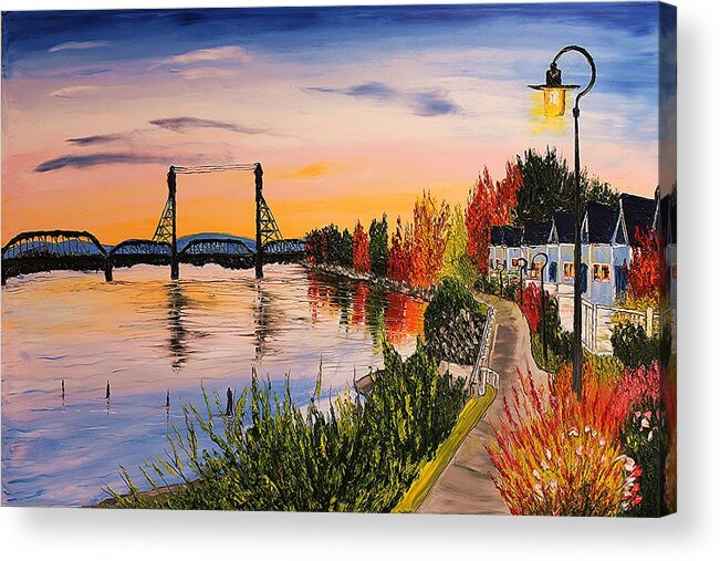  Acrylic Print featuring the painting Vancouver Columbia Board Walk #1 by James Dunbar