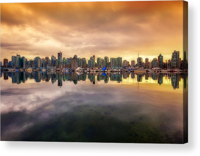 Vancouver Acrylic Print featuring the photograph Vancouver reflections by Eti Reid