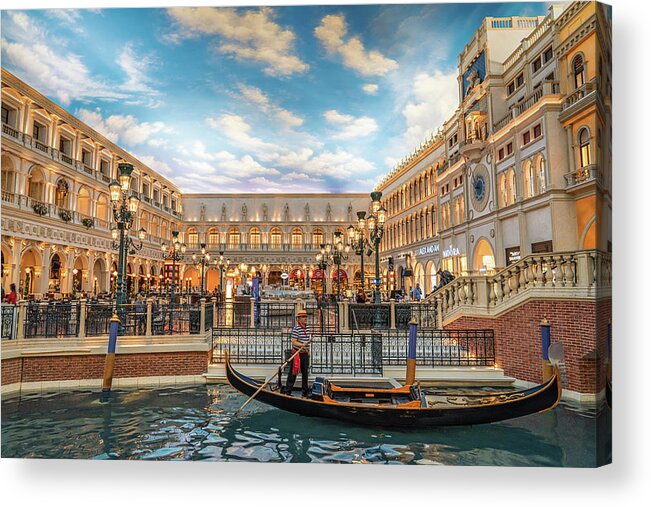 Las Vegas Acrylic Print featuring the photograph Venetian Gondola by Framing Places