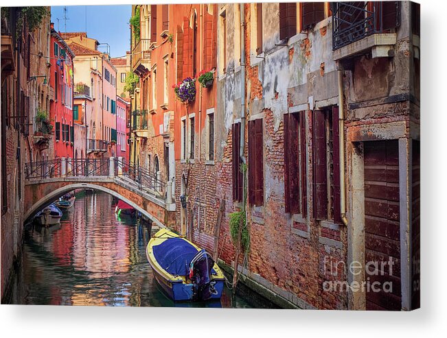 Europe Acrylic Print featuring the photograph Venice Canal by Inge Johnsson