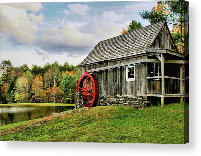 Mill Acrylic Print featuring the photograph Vermont Grist Mill by DJ Florek