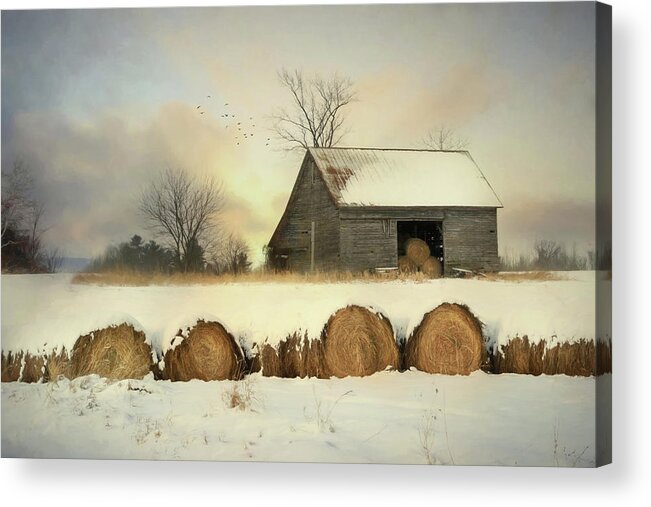 Barn Acrylic Print featuring the photograph Vermont Hay Barn by Lori Deiter