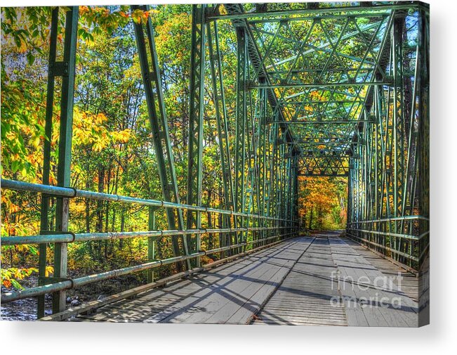 Landscape Acrylic Print featuring the photograph Vermont Steel Bridge by Steve Brown