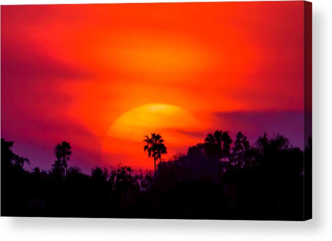 Newport Beach Acrylic Print featuring the photograph Vibrant Spring Sunset by Pamela Newcomb